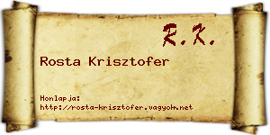 Rosta Krisztofer névjegykártya